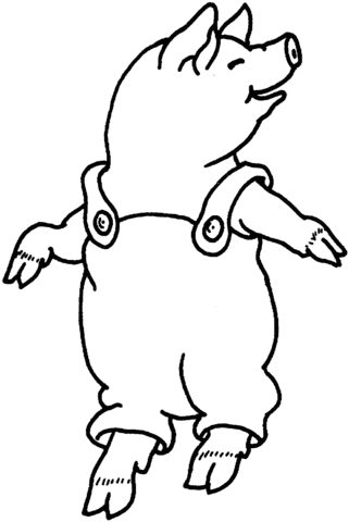 Pig Smiles Coloring Page